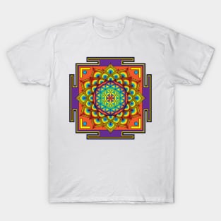 Flower of Life Rainbow Mandala T-Shirt